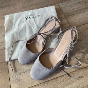 J.Crew Suede Lace Up Sandals - Nude